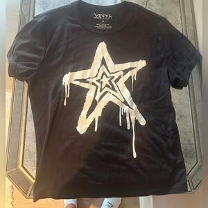 Baby tee (black/charcoal) super cute with star on it. Size small.